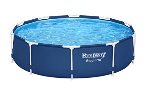 Bestway Steel Pro Frame Pool Set con pompa filtrante, diametro 305 x 76 cm, blu scuro, rotonda