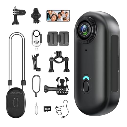LXMIMI Wifi Action Cam, 170° Sportkamera Wifi HD 1080P Mini Sportkamera, Kleine Action Kamera, Fahrrad Video Kamera, Motorrad Helm Kamera mit Vielfältigem Zubehör für Reiten und Haustiere Spaziergänge