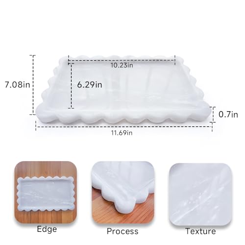 Natural Marble Decorative Tray-Bathroom Counter Decor Vanity Perfume Tray — view 3