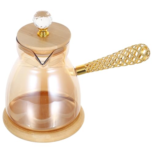 ADOCARN Teiera turca: caffettiera turca in vetro con manico laterale - bollitore greco Cezve da fornello per sciogliere il burro di latte in casa - 550 ml