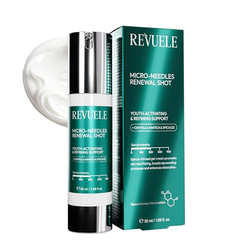 REVUELE Microneedling Renewal Shot – Gel-Crema Facial Regeneradora con Microagujas Naturales y Centella Asiática, Inspirado en el Microagujas, Mejora la Textura, el Tono y la Luminosidad, 50 ml