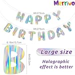Iridescent Happy Birthday Banner, 9ft Pre-Strung Holographic Birthday Decorations Vibrant Party Sign with Aurora, Rainbow Effects - Image 2