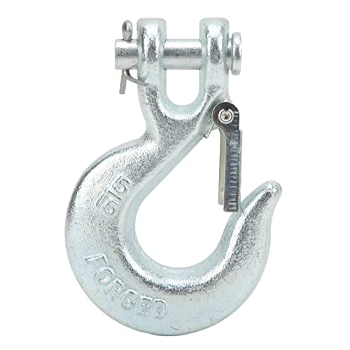 Asixxsix Clevis Slip Hook with Safety Latch, 5/16in 4700lbs Winch Hook Heavy Duty Carbon Steel Clevis Safety Hook for Trailer Winch, Safe to Operate