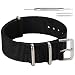 12mm Black Classic Fashion NATO style Ballistic Nylon Watch Band Strap Replacement for Women