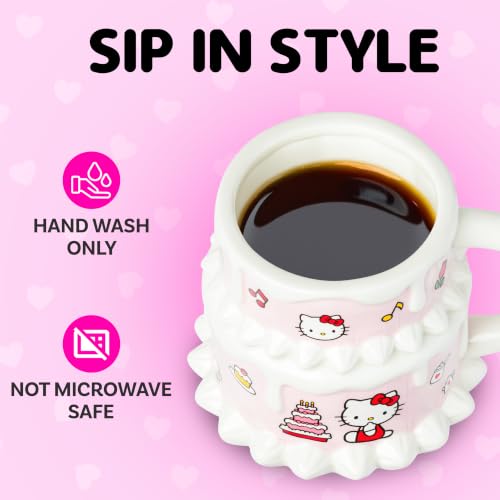 Image of Silver Buffalo Sanrio Hello Kitty Cake Slice, 3D Sculpted Mug, 22oz