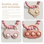 Baby Teether for Teething Relief, Silicone Teethers for Babies, Baby Chew Toys Beige - Image 3