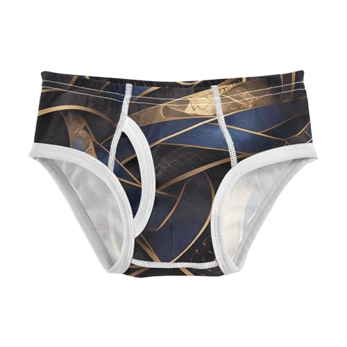 KLL Gold Pattern and Black Little Boys Comfort Briefs Underwear Breathable Children Undies