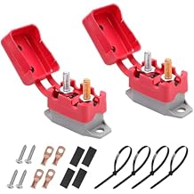Osilly 2PCS 10 Amp Automatic Reset Circuit Breaker with Cover Stud Bolt, 12V 24V Type 1 Automotive Lengthwise Bracket for Battery Charger Electric Car Engine, Universal for Car Solar Boat RV10A