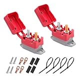 Osilly 2PCS 10 Amp Automatic Reset Circuit Breaker with Cover Stud Bolt, 12V 24V Type 1 Automotive Lengthwise Bracket for Battery Charger Electric Car Engine, Universal for Car Solar Boat RV（10A）