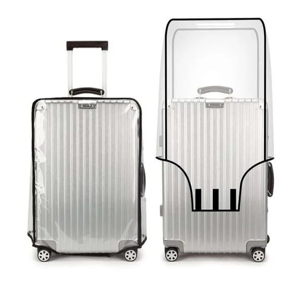 Clear Trolley Bag Covers Waterproof, Dustproof PVC Luggage Protector Zippered Suitcase Covers for Travel Fits Most 20 Inch Bags
