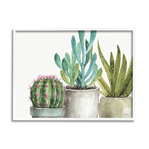 'Modern Succulents Pattern Green Grey'| Framed Giclee Art