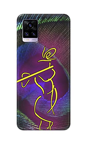 Image of PRINTFIDAA Lord Krishna On Peacock Feather Hard Back Cover for Vivo V20 / V20 2021 Back Cover -(P6) KAT1007