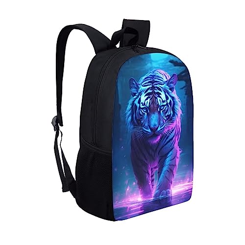 Kids Cute Animal Backpack 17 Inch Student Sturdy Comfy Padded Lightweight Personalized Tiger Backpack for Boys Girls Adjustable Straps Casual School Bookbag Basic Daypack3