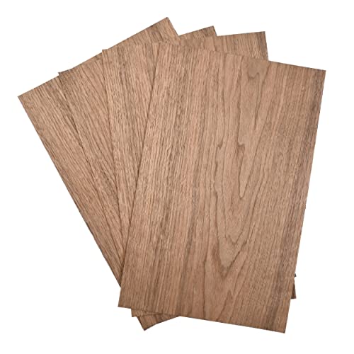 Kontrasti - Noyer Épaisseur 1,5 mm environ x 4 feuilles | Placage en bois tranché pour : modélisme, marqueterie, travaux de réparation, restauration, bricolage, DIY et artisanat