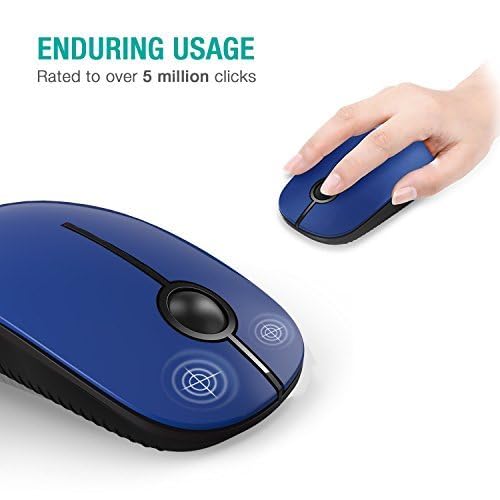 Image of VssoPlor Wireless Mouse, 2.4G Slim Portable Computer Mice with Nano Receiver for Notebook, PC, Laptop, Computer-Black Blue