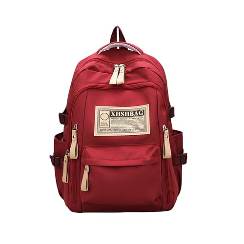 Cool School backpack kawaii Laptop Bag Grade Book Bags for School Girls Casual Waterproof for Women (Red)