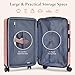 Sweetcrispy Carry on Luggage, Hard Shell ABS, Double Spinner Wheels Lightweight Suitcase TSA Lock, Light Pink, 21 Inch