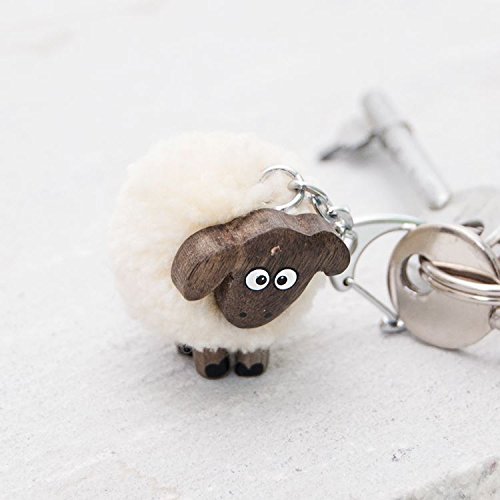 Langs White Pom Pom Sheep Keyring