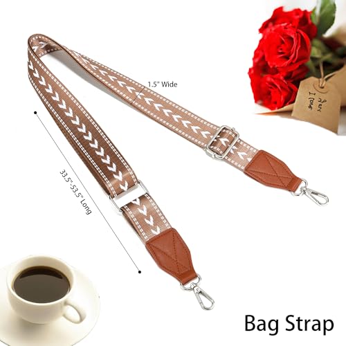 Image of LEMEDE Purse Strap Replacement Crossbody 1.5 inch Wide Shoulder Strap Adjustable Straps Handbag Strap Replacement Belts