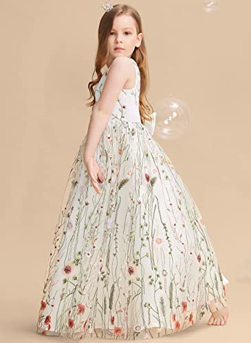 Jacquard Flower Girl Dress A Line Wedding Party Dresses Kids Pageant Birthday Formal Dress Ball Gown Dresses3