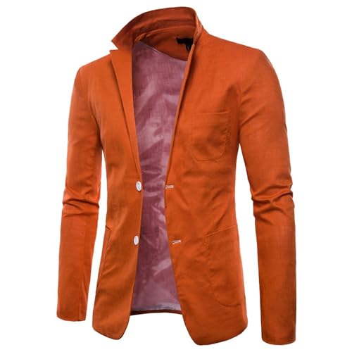 Mens Cotton-Linen Blazer Coat Two Button Lightweight Suit Jacket Casual Sport Business Daily Blazer Jacket2