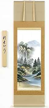 Amazon.co.jp: 小林翠月『彩色山水』日本画 ・掛け軸・風景画・【真筆