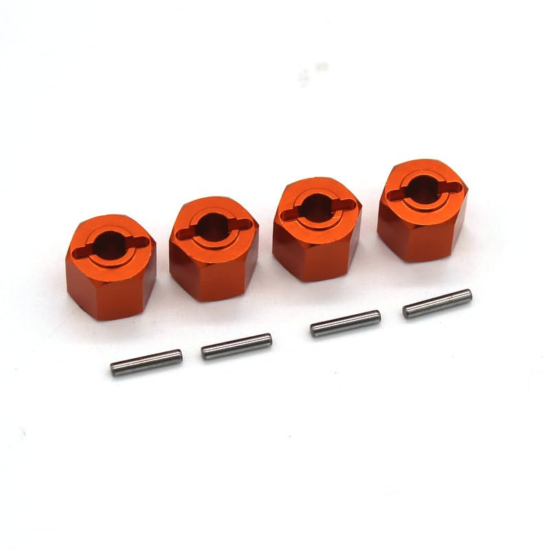 HLSONHENGM for ZD Racing DBX-10 1/10 Remote Control Vehicle Metal Fitting 12mm Hexagonal Connector(Orange)