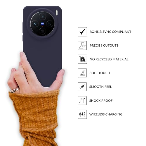 Image of SPRIG Compatible with Vivo X200 5G Premium SilkTone Back Cover Drop Tested Shock Proof Mobile Case for Men, Women, Boys and Girls with Camera Protection (Midnight Blue)