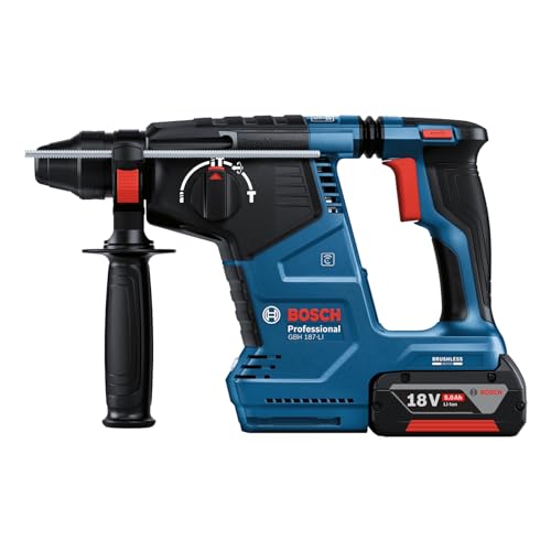 Bosch Martelete Perfurador Rompedor 18V GBH 187-LI com 2 Baterias 4Ah e Carregador 18V