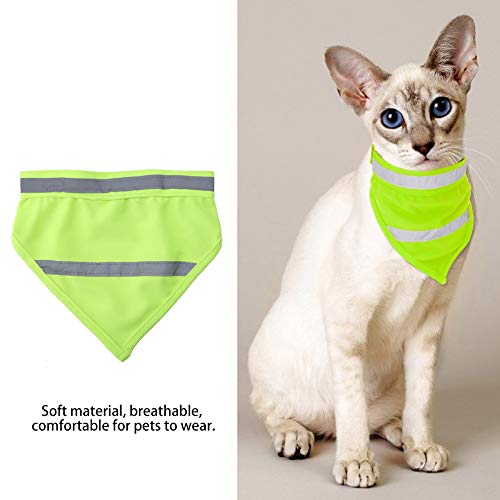 Hund Bandanas Reflektierende Sicherheit Hund Schal Dreieck Streifen Haustier Hundehalsband Personalisierte Neon Farbe Sichtbarkeit Produkte Halstuch(M Fluorescent Yellow)
