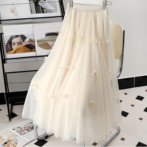 High Waist Tulle Midi Skirt for Women Lace up Bow Wedding Party Prom Cocktail Mesh Flowy A-Line Long Tutu Skirts2