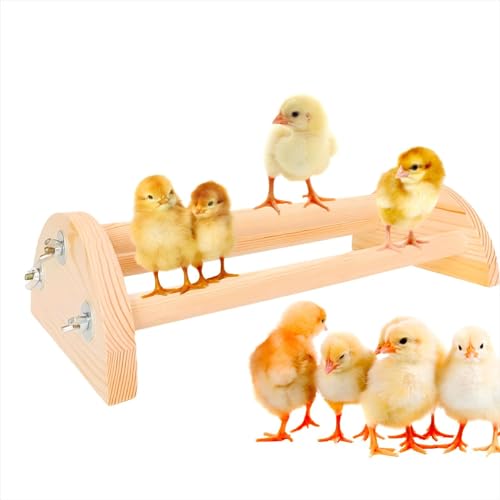 Image of Bird Chicken Perch Roosting Pole, Extra Long Safe Stand for Chicks and Hens, Training Wooden Perches for Mini Baby Chicks, Fun Toys