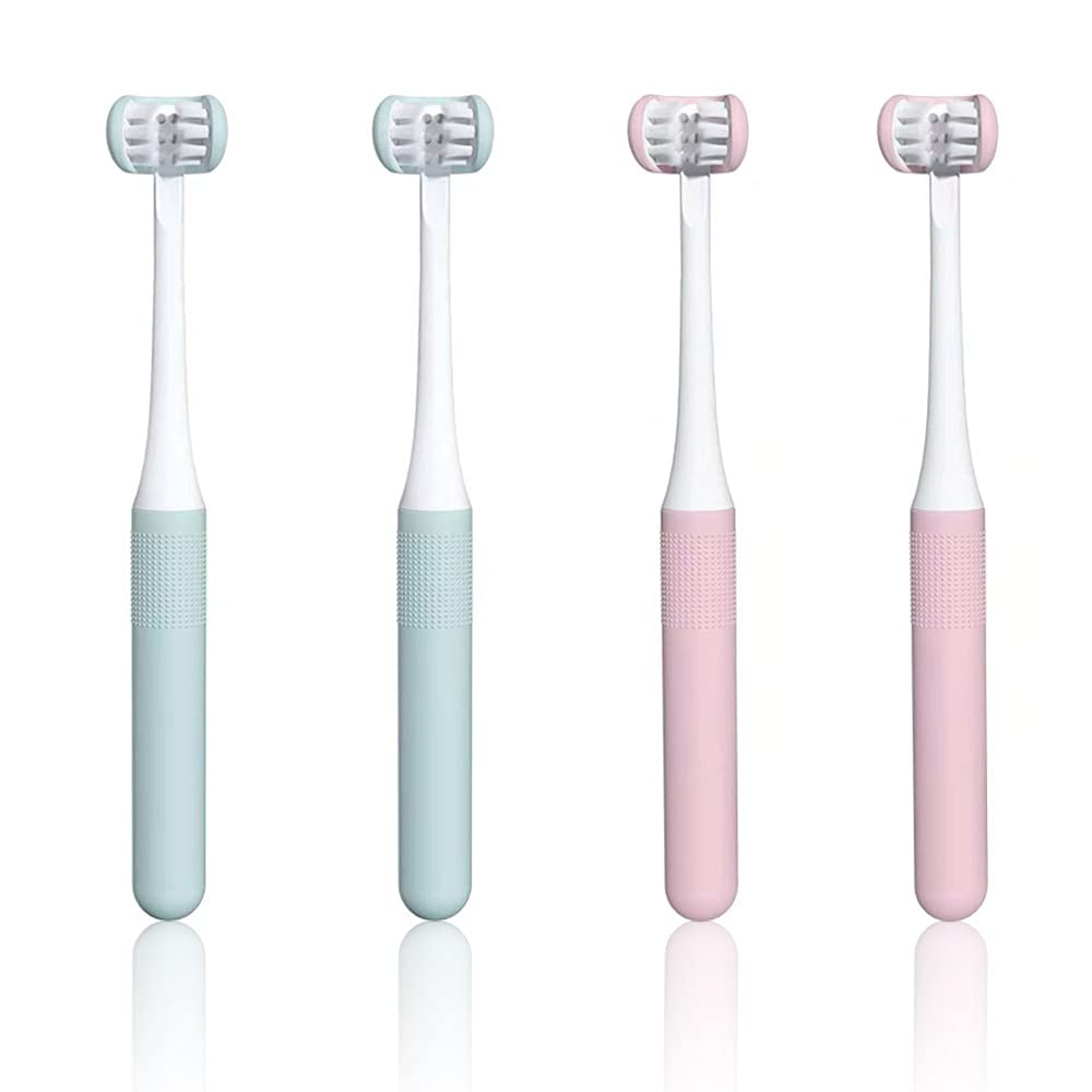 HY-FlyStyle 4 Pieces 3-Sided Toothbrush
