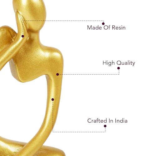 Image of The Artment your artistic apartment Decorative Set of 3 Abstract Thought Thinker Accent Resin Showpiece Figurine for Table Decor, Living Room, Office /Home Decor (Gold)