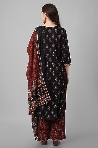 Image of Amayra Women's Rayon Printed Kurta with Palazzos and Dupatta Set