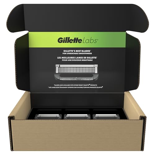 GilletteLabs Razor Blade Refills, 12ct Razor Cartridges, Razor Refills for Men Compatible with GilletteLabs Exfoliating Bar Razor and Heated Razor