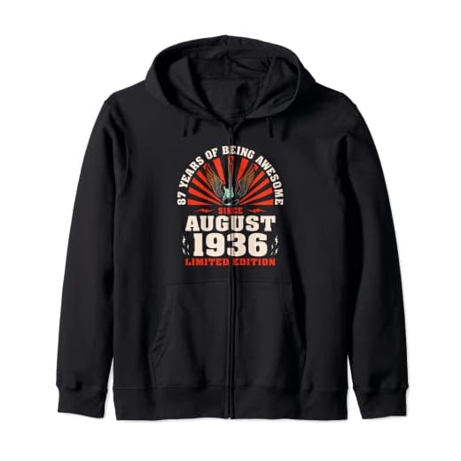 87 cumpleaños vintage guitarrista amantes de la guitarra agosto de 1936 Sudadera con Capucha