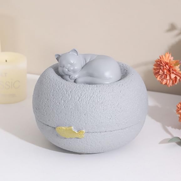 Cat Urn for Ashes Resin - Classic Memorial Urn, Cloud