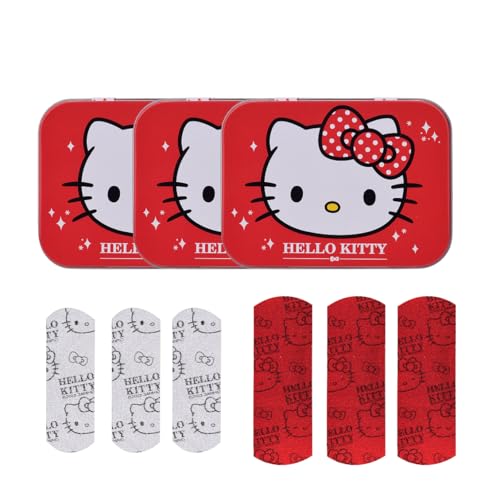 Pansements Hello Kitty pailletés de TAKE CARE hypoallergéniques et résistants en lot de 3