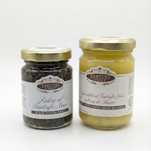 Générique - Coffret Gourmet | Beurre à la Truffe Noire 120g + Sauce à la Truffe Noire 90g | Condiments Italiens Raffinés pour Pâtes, Risottos, Viandes & Bruschette | Made in Italy