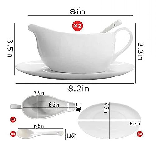 Qlans GRAVY BOATS Boat With Ladle And Saucer 17 Oz,Ceramic Sauce Boat thumb #1