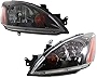Garage-Pro Headlight Assembly Compatible with 2004-2007 Mitsubishi Lancer, Set of 2, Driver and Passenger Side, Clear Lens; Black Interior