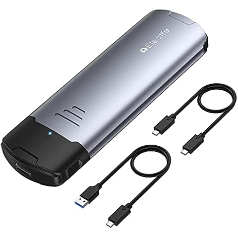 M.2 NVME NGFF SSD Enclosure Tool-Free, USB C 3.1 Gen 2 10 Gbps M.2 SATA PCIe Enclosure Adapter Support M-Key B+M-Key, External Solid State Drive Support UASP Trim for SSD Size 2230/2242/2260/228 Cover