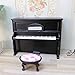 Dollhouse Miniature Piano with Chair Wooden Model 1/12 Scale Musical Instrument Gift Elegant Mini Decoration Furniture Accessories Ornaments (Black)