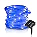 lychee 16.5ft 50LED Waterproof Solar Power String 1.2 V, Daylight White, with Light Sensor, Outdoor Rope Lights, Ideal for Christmas, Party, Wedding (Blue)