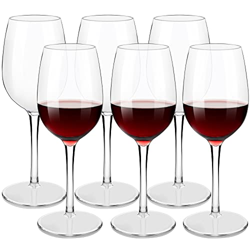 COOKY.D Tritan-- Copa de vino tinto de plástico, irrompible, elegante copa de tallo largo, regalo único para boda, aniversario, día de San Valentín, cumpleaños, 355 ml, juego de 6 Cover