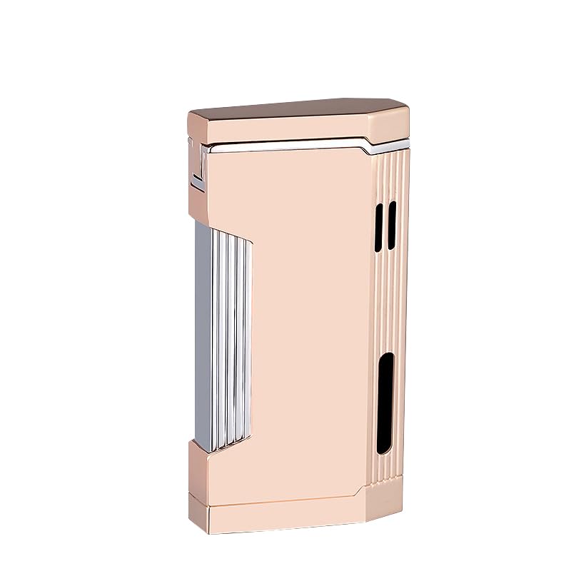 Encendedor de antorcha doble llama recargable de butano miniatura 1