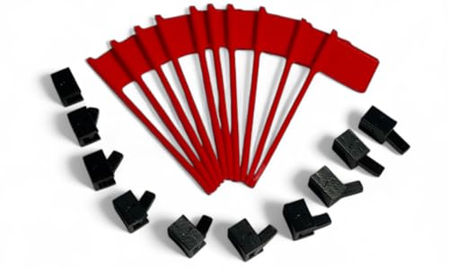 Attention Grabber Small 6in. Red Alert Office Desk Flag Pivots Up Down Fun Party Do Not Disturb Help Status Away Call Center Signal Indoor Inventory Closed Cubicle Computer Station (10 Pack) (Red, 6 inch Tall)