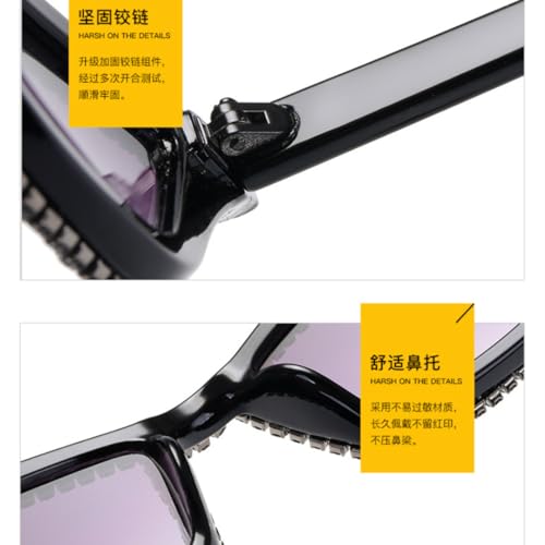 Lunettes de soleil œil de chat légères contre éblouissement strass - 5
