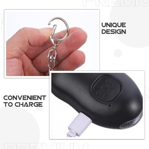 Alarma personal para mujeres con linterna LED y plástico resistente 7